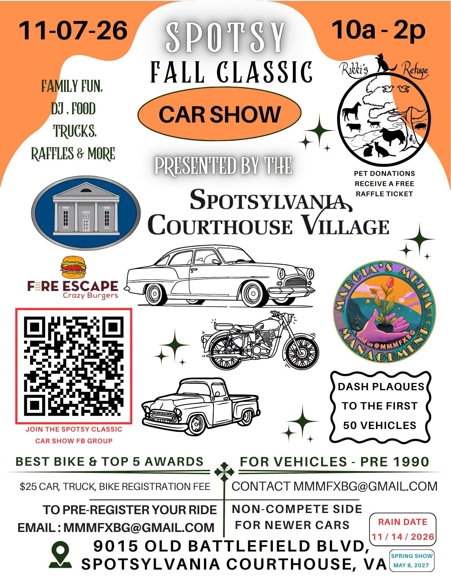 Spotsy Fall Classic car show and community event poster